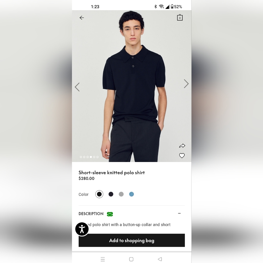 Sandro Sweater Polo in Black Size Small